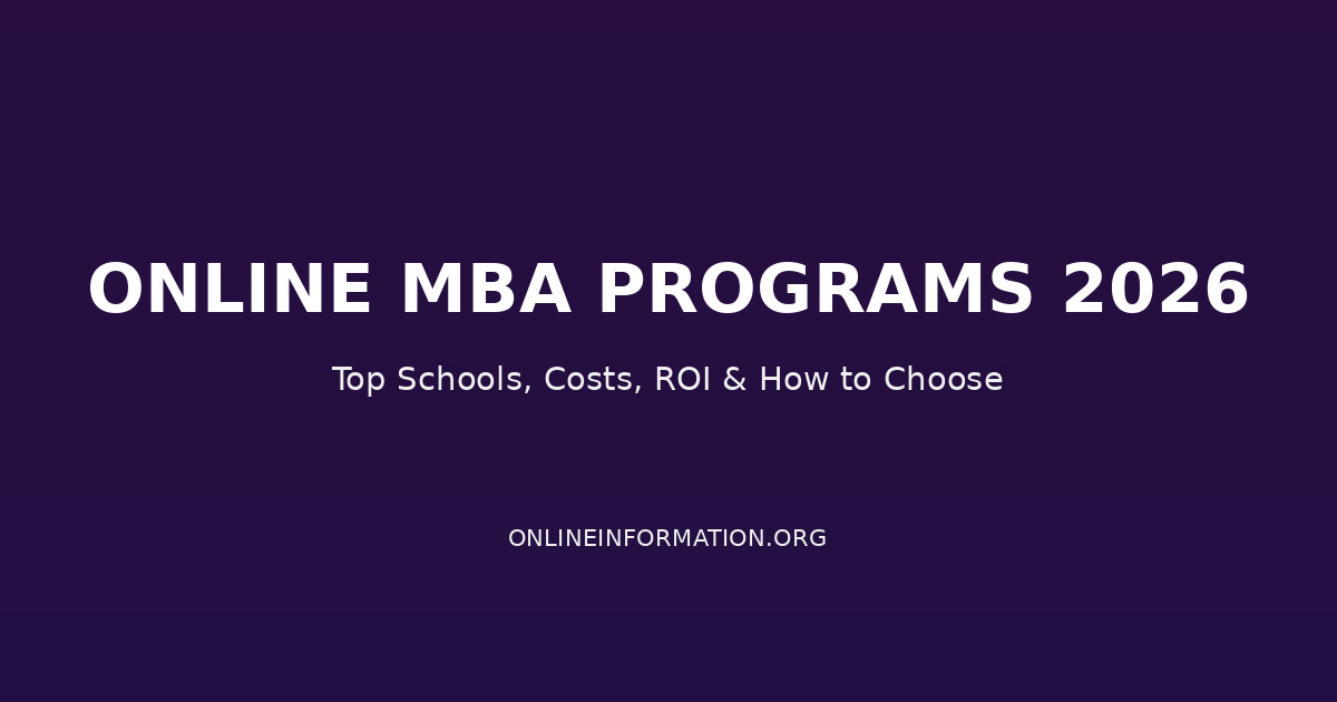 Best Online MBA Programs 2026: Top Schools, Costs, ROI and How to Choose